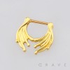 ORNATE CURVED WING DESIGN SEPTUM CLICKER RING 316L SURGICAL STEEL